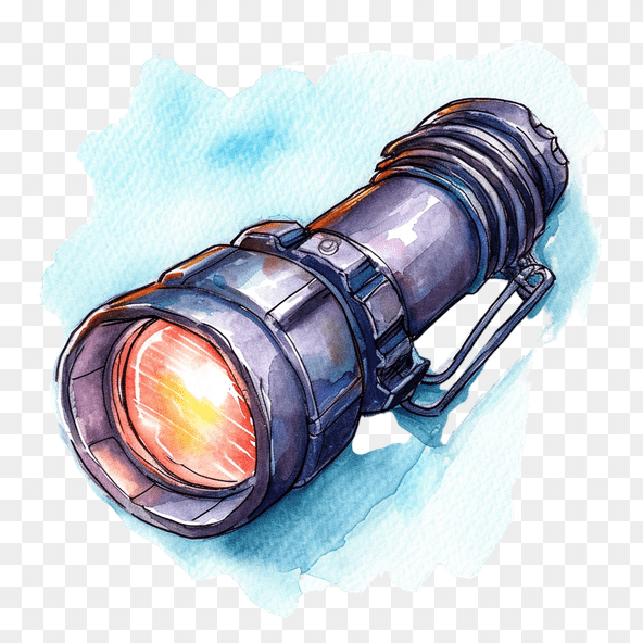 Powerful LED Tactical Flashlight Clipart