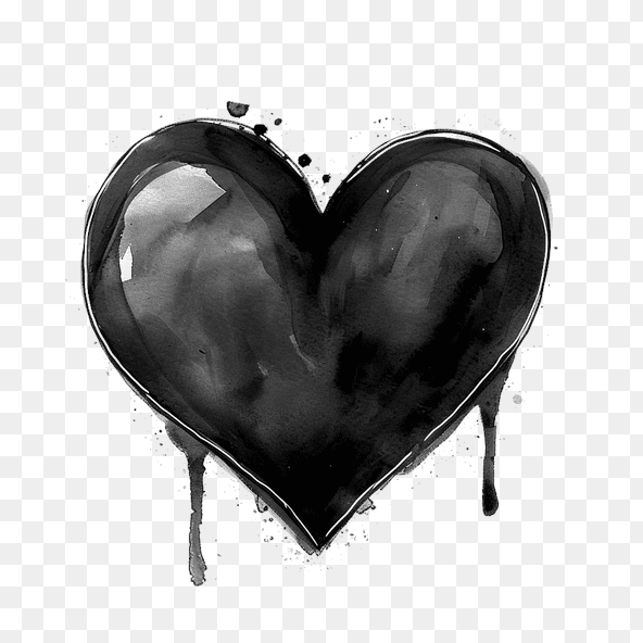 heart clipart black and white