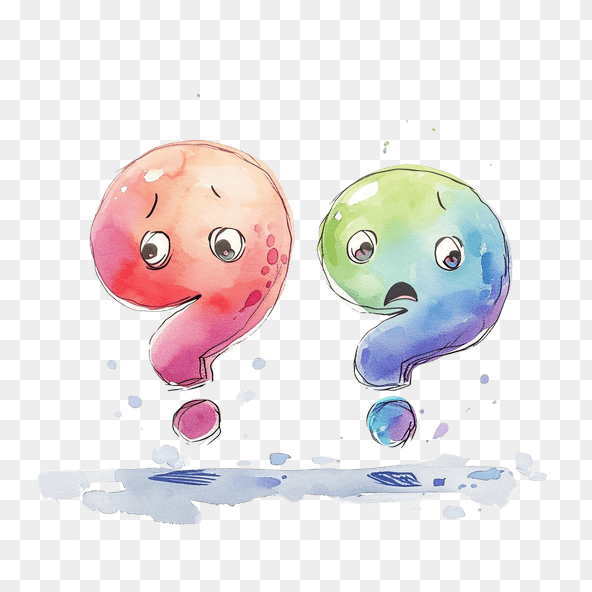 Curious Watercolor Question Mark Clipart
