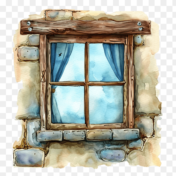 Stone Wall Window Clipart