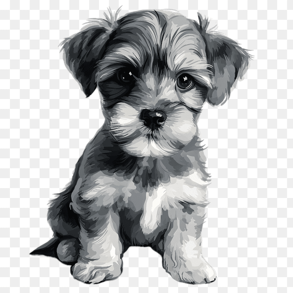 Cute Puppy Sitting Watercolor Clipart