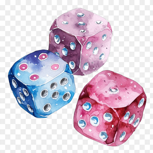 Watercolor Dice Clipart