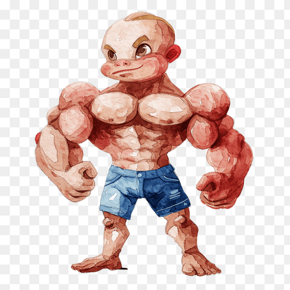 baby bodybuilder clipart