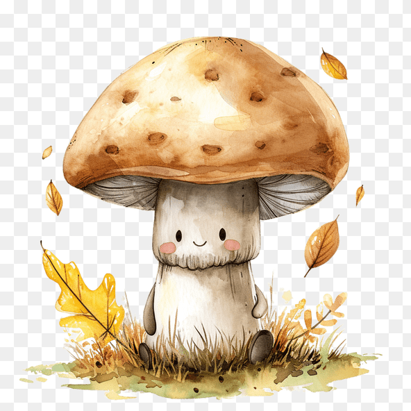 cute watercolor mushroom illustration clipart