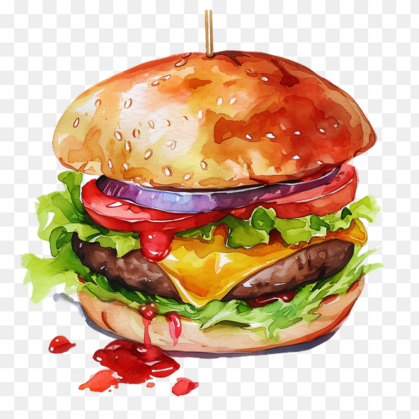 realistic burger clipart