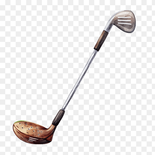 Vintage Watercolor Golf Club Clipart