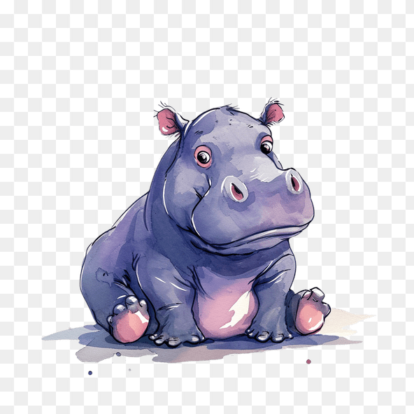 cute hippo clipart