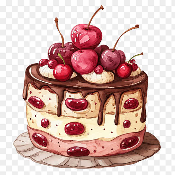 cherry cake clipart