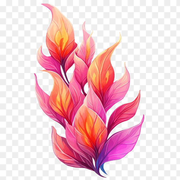 Vibrant Pink Orange Flower Clipart