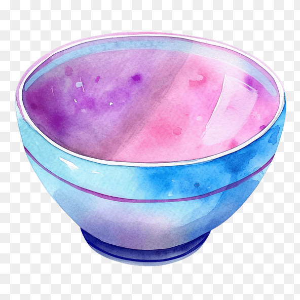 Blue Watercolor Bowl Clipart