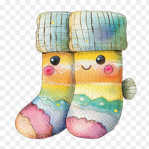 watercolor socks clipart