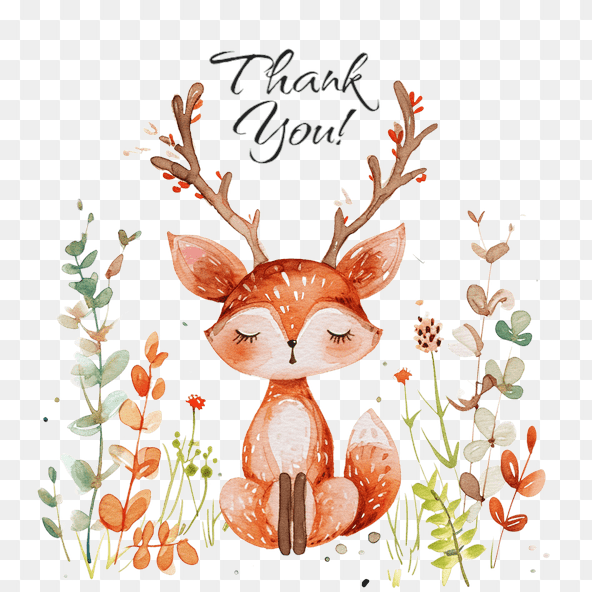 deer thank you clipart