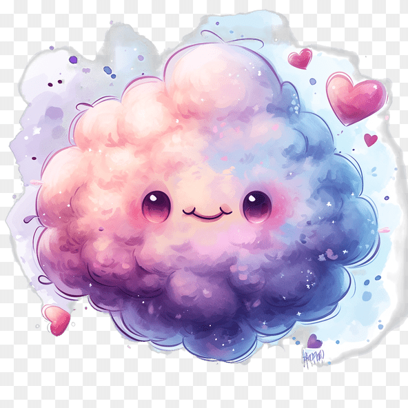 Cute Cloud With Hearts Clipart