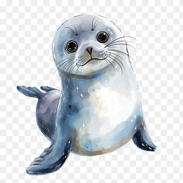 watercolor seal clipart