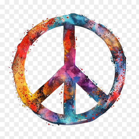 Watercolor Peace Sign Clipart