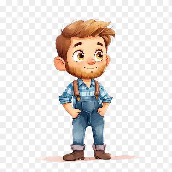 Cute Cartoon Farmer Clipart
