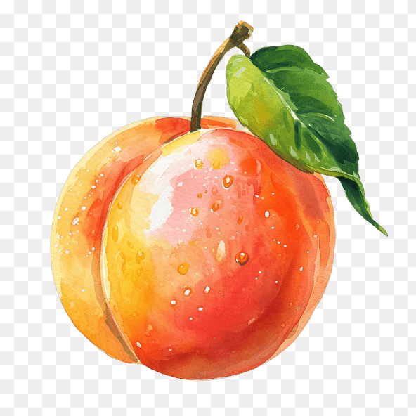 watercolor peach clipart