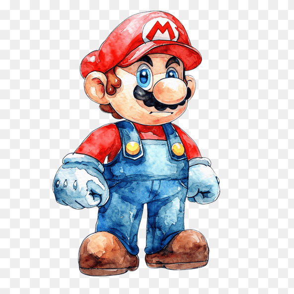 Super Mario Watercolor  Clipart