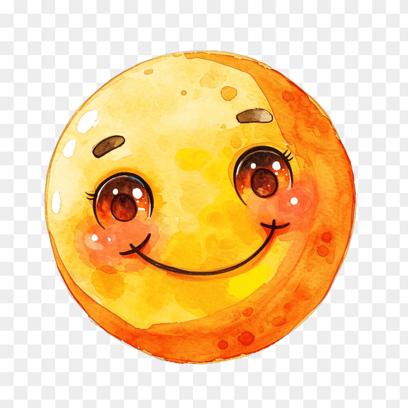 Cute Watercolor Smiley Face Clipart