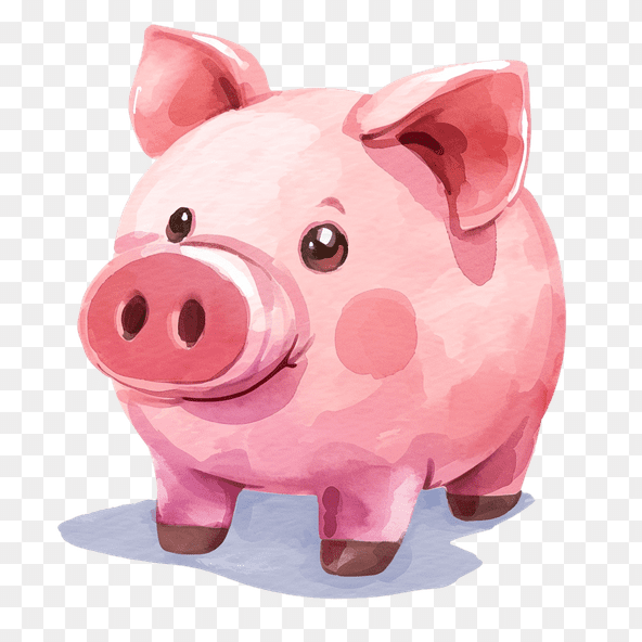 Cute Watercolor Pig Clipart