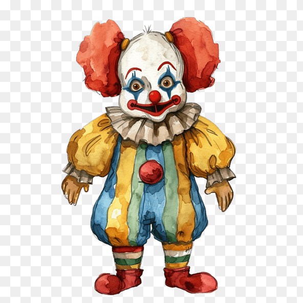 watercolor clown clipart
