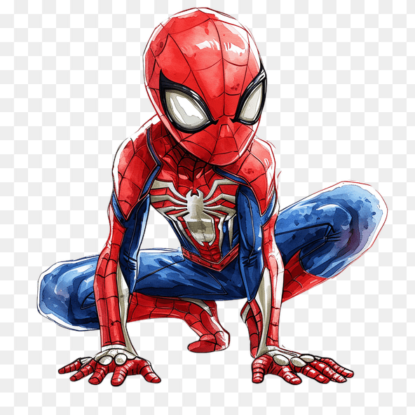 Spiderman Watercolor Clipart