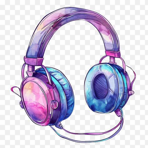 watercolor headphones clipart