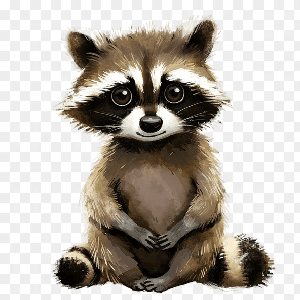 watercolor raccoon clipart