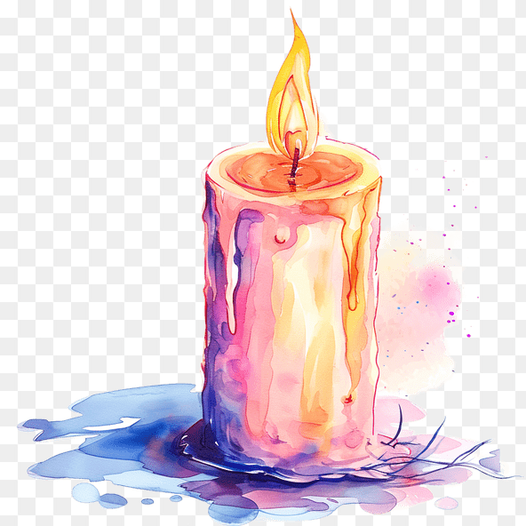 Watercolor Candle Clipart