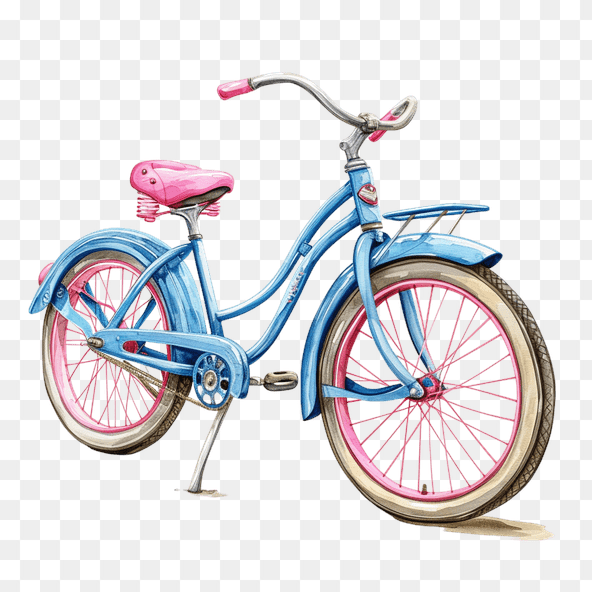 Blue Retro Beach Cruiser Bike Clipart