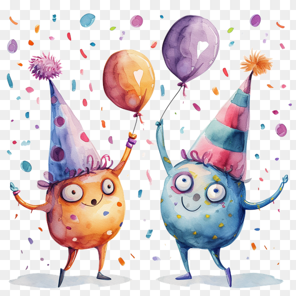 Funny Monster Birthday Party Clipart