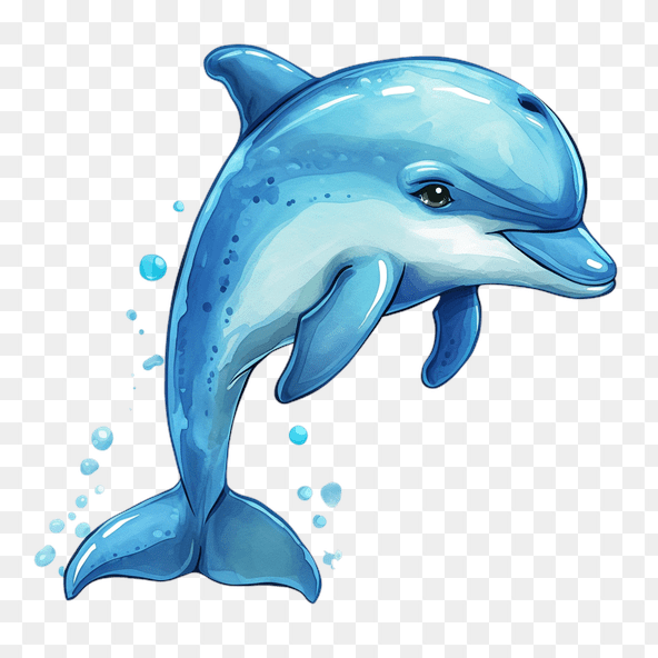 Watercolor Dolphin Clipart