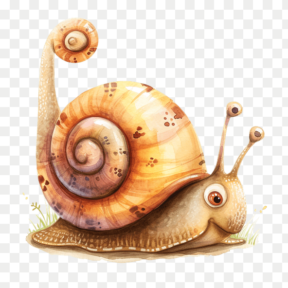 Cute Snail Watercolor Clipart