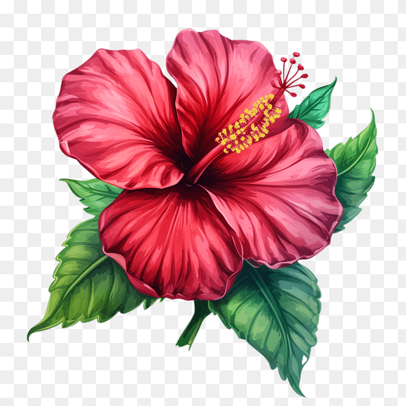 Red Hibiscus Flower Clipart
