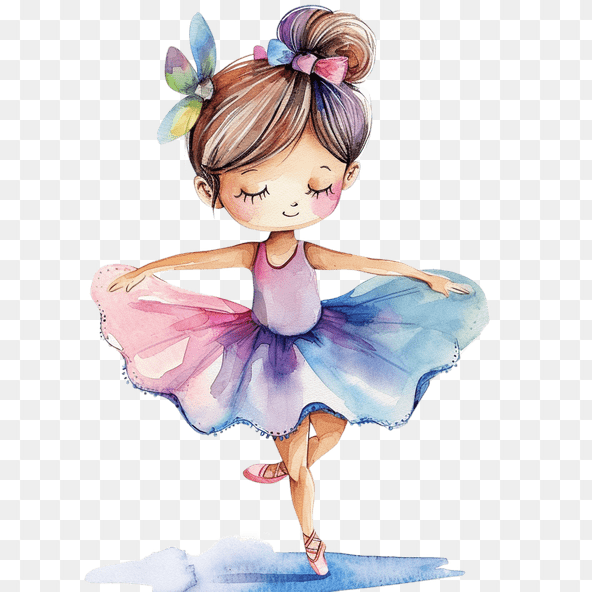 Cute Watercolor Ballerina Clipart