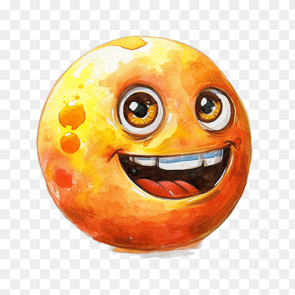 Funny orange emoji clipart