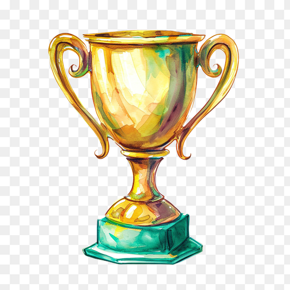Big Trophy Watercolor Clipart