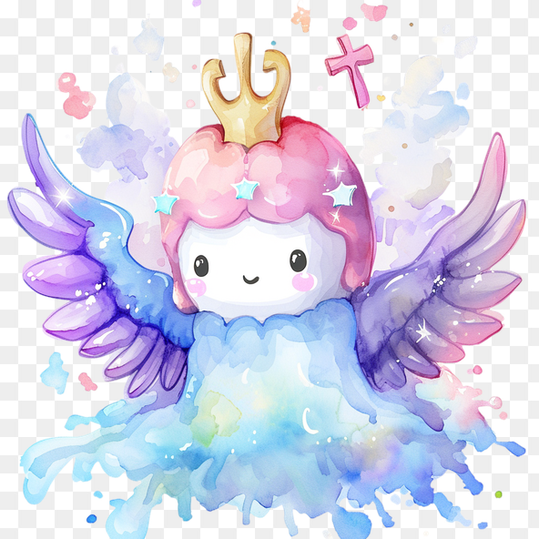 Cute Angel Watercolor Clipart