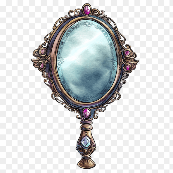 Vintage Ornate Hand Mirror Clipart