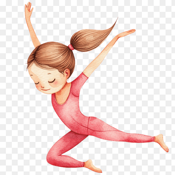 Cute Girl Watercolor Clipart