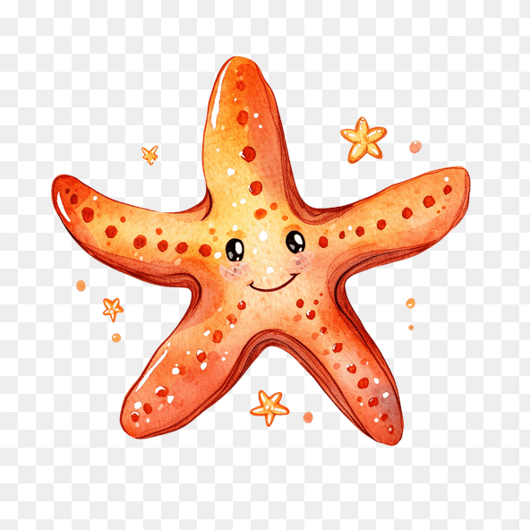 Cute Orange Starfish Clipart