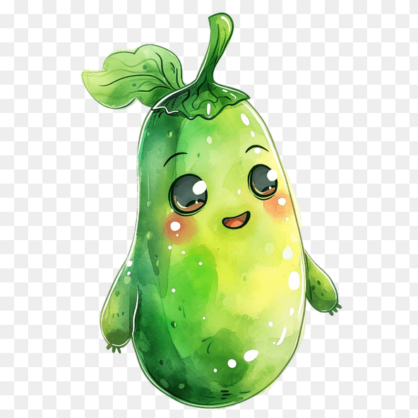 Cute Green Eggplant Clipart