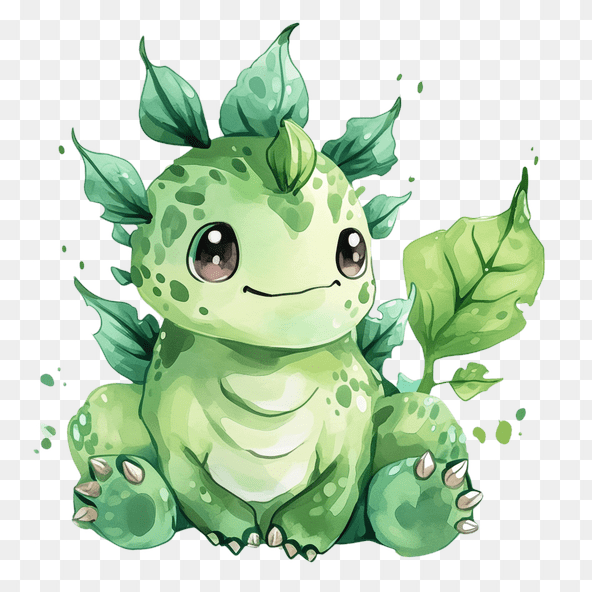 Cute Green Dragon Clipart
