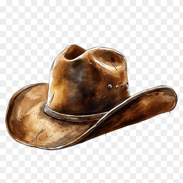 Vintage Brown Cowboy Hat Clipart