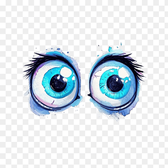 Big Blue Cartoon Eyes Clipart