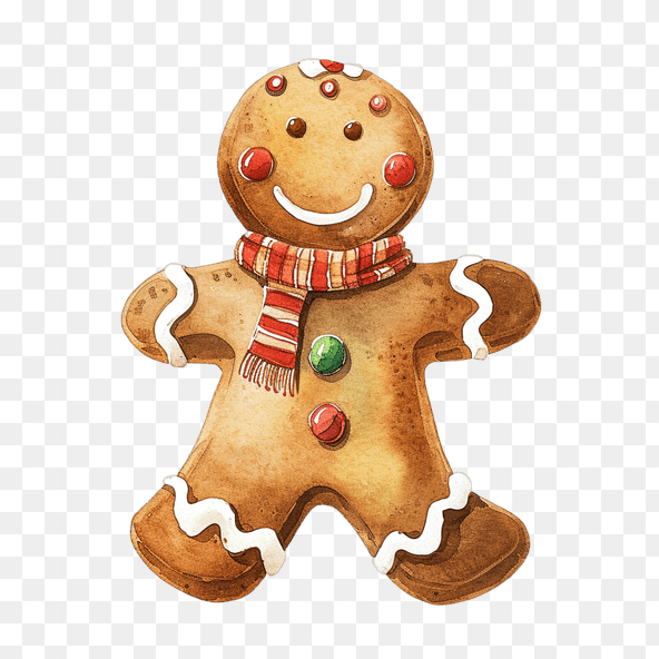 gingerbread man watercolor clipart