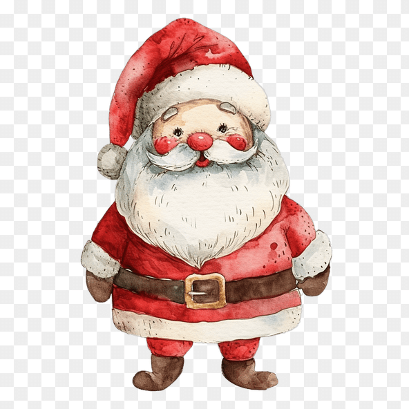 Santa Claus watercolor painting clipart