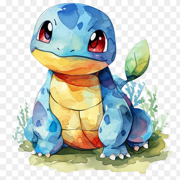 Cute Squirtle Watercolor Clipart