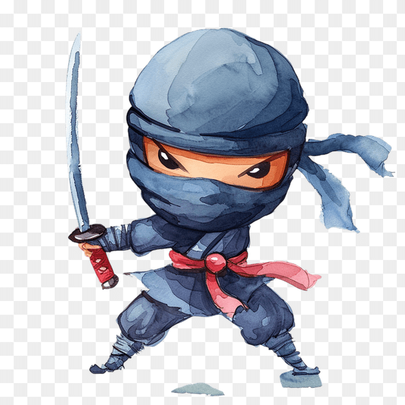 Cute Little Ninja Warrior Clipart