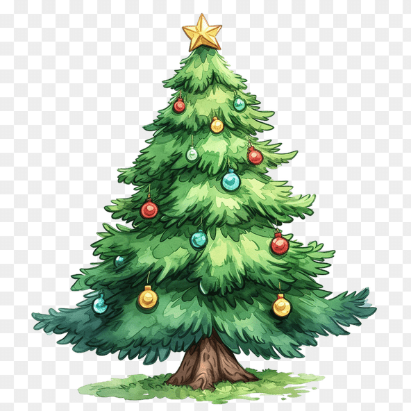 cartoon christmas tree clipart